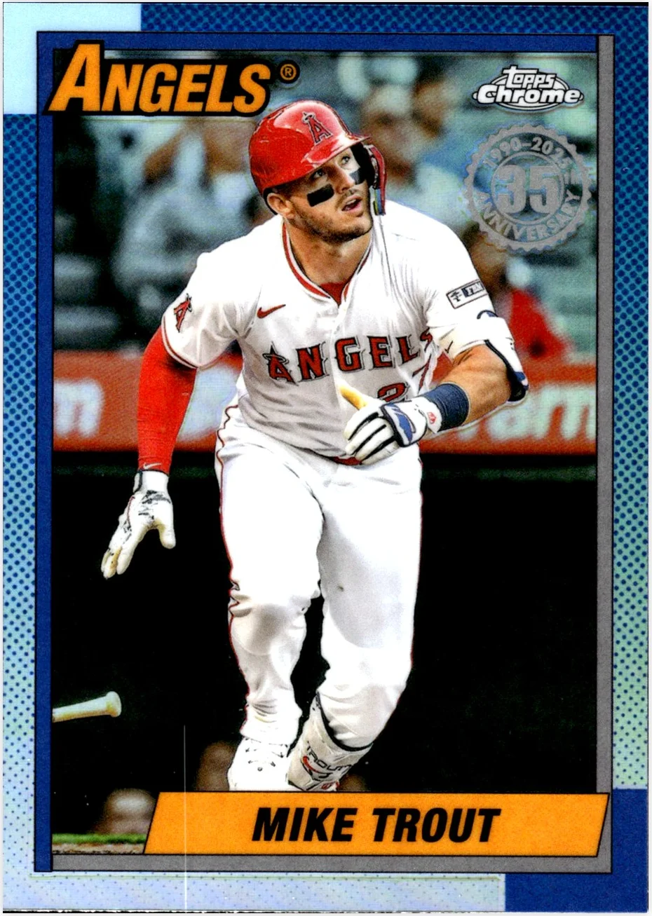 Mike Trout 2025 Topps Chrome Update #90CU-1 1990 Topps Chrome baseball card - Front