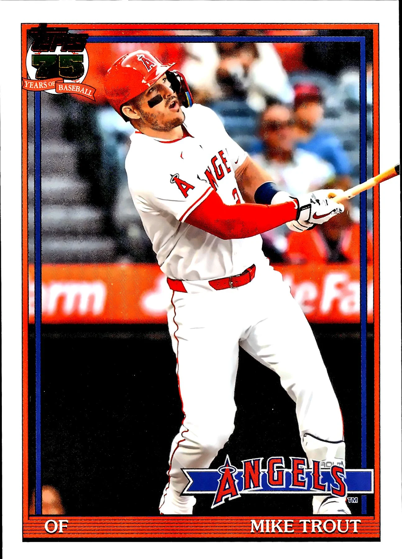 Mike Trout 2026 Topps #T91-1 1991 Topps Baseball 35th Anniversary (Series One) baseball card - Front