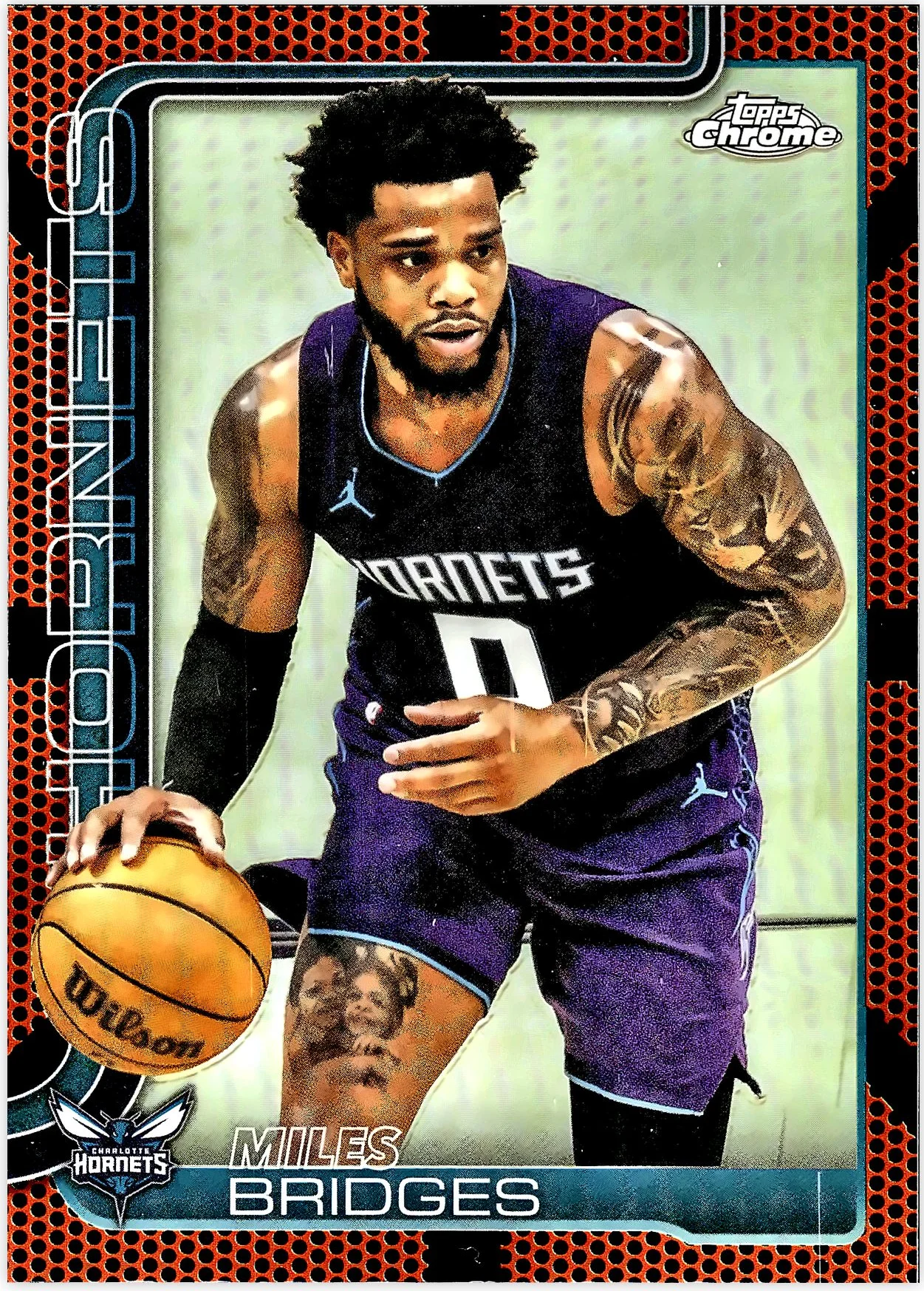 Miles Bridges 2025-26 Topps Chrome #30 Basketball Refractor basketball card - Front