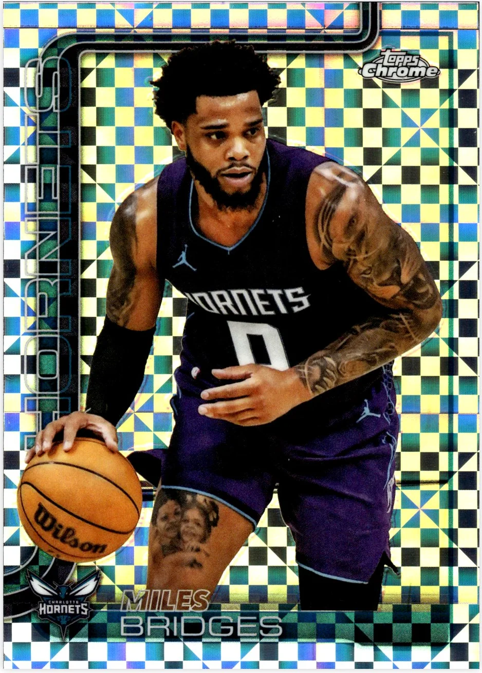 Miles Bridges 2025-26 Topps Chrome #30 X-Fractor basketball card - Front