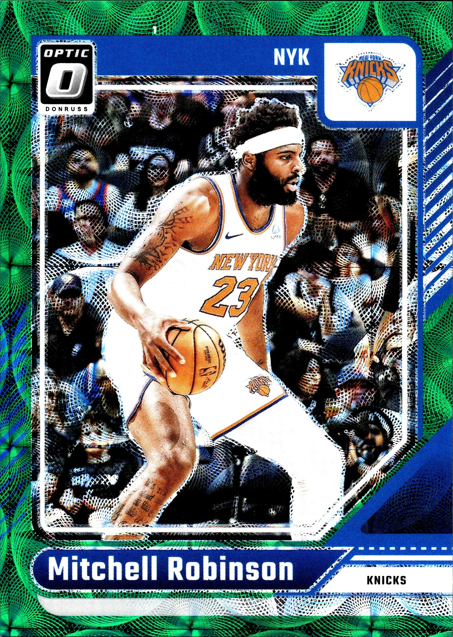 Mitchell Robinson 2024-25 Donruss Optic #96 Green International basketball card - Front