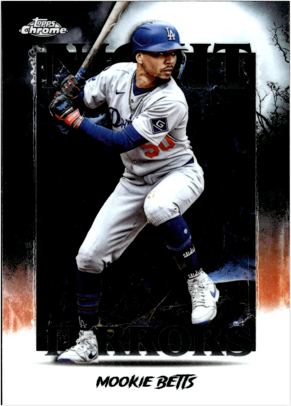Mookie Betts 2025 Topps Chrome Update #NT-9 Night Terrors baseball card - Front