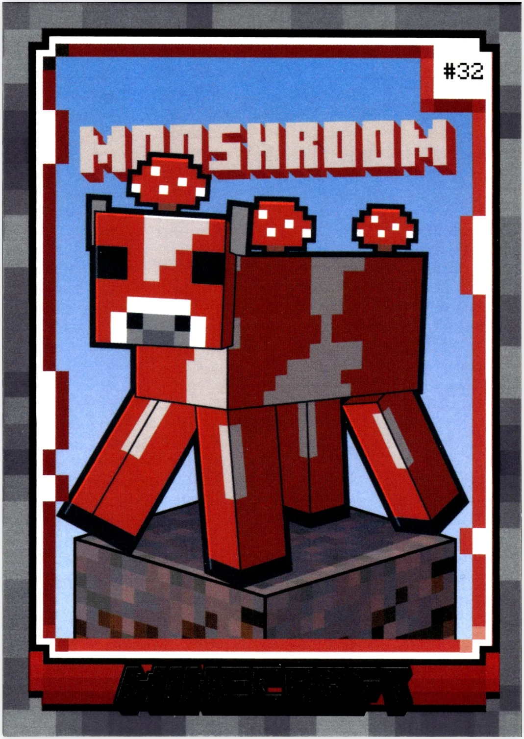 Mooshroom 2024 Panini Minecraft #32 Stone trading card - Front