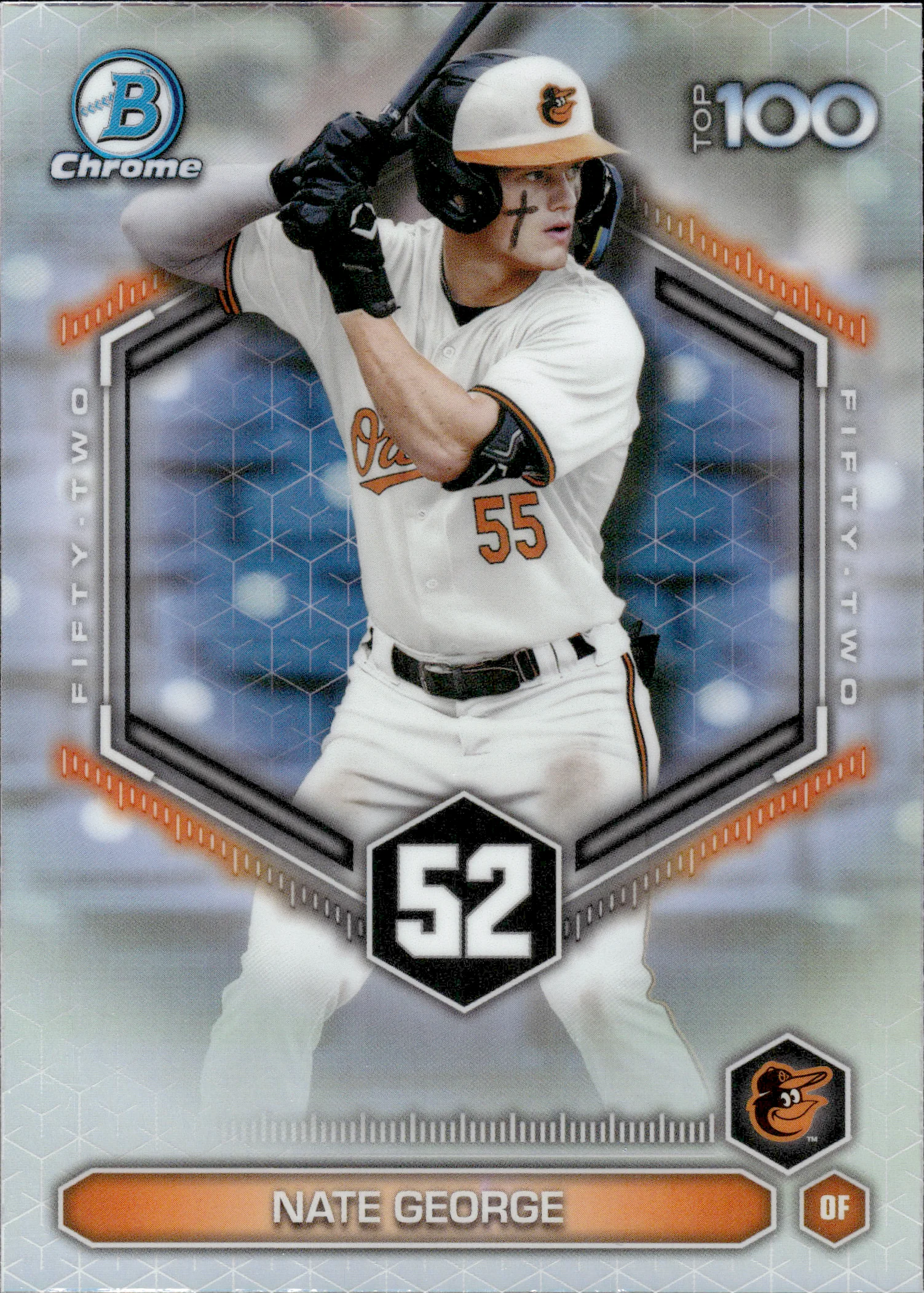 Nate George #BTP-52 2026 Topps Bowman Chrome Baseball Top 100 baseball card - Front