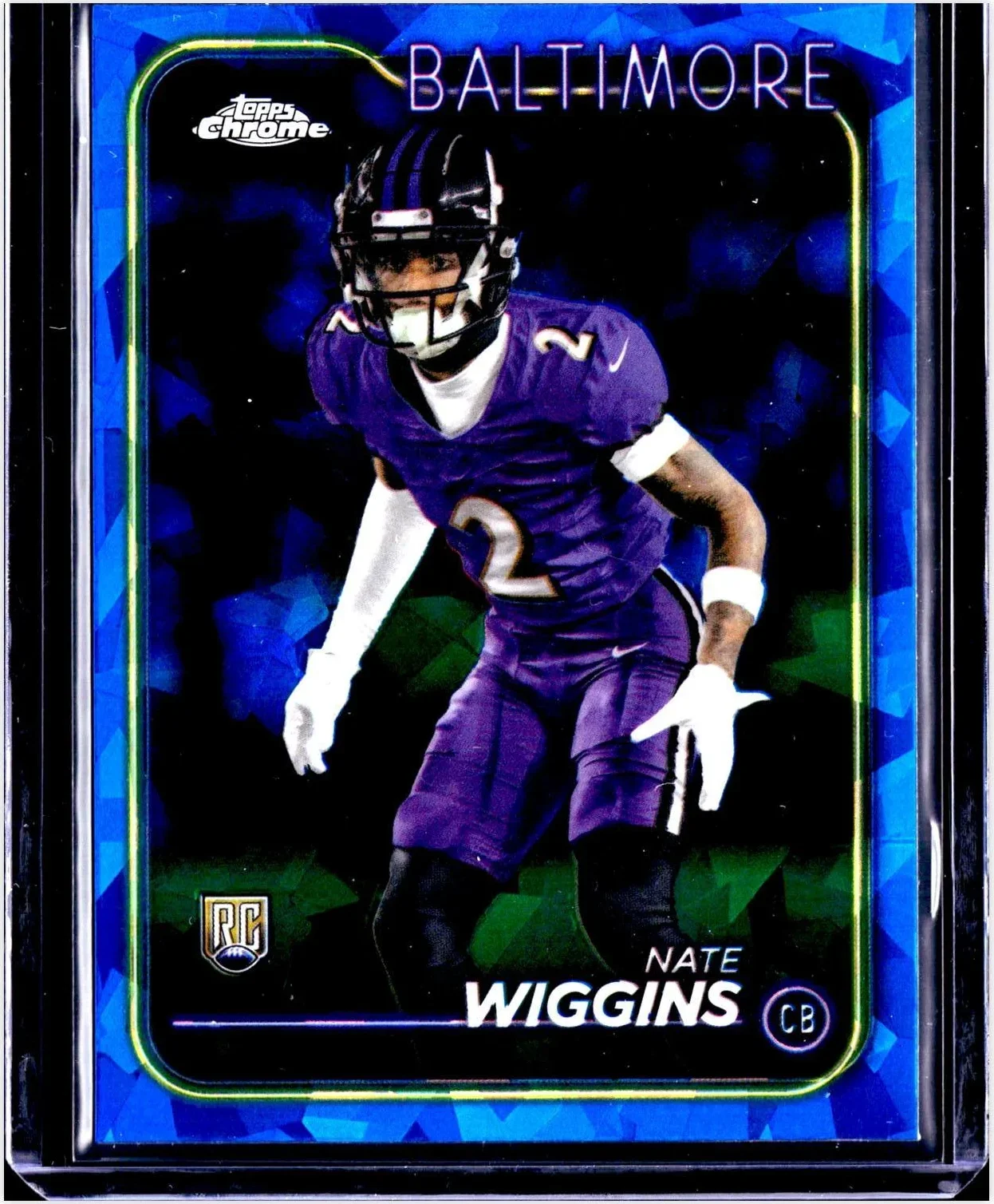 Nate Wiggins 2024 Topps Chrome Sapphire Edition #227 football rookie card - Front
