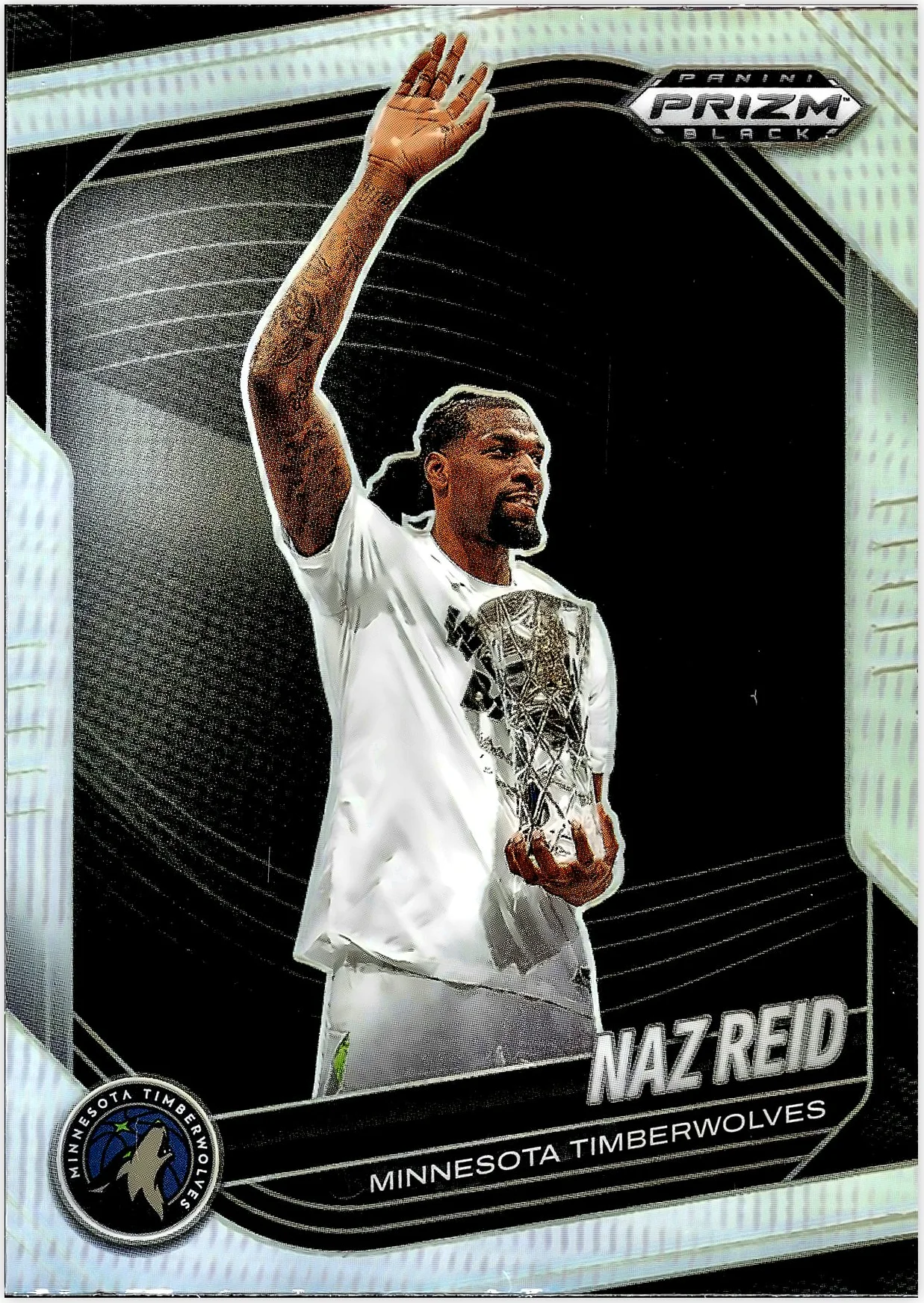 Naz Reid 2024-25 Panini Prizm Black #45 Silver basketball card - Front