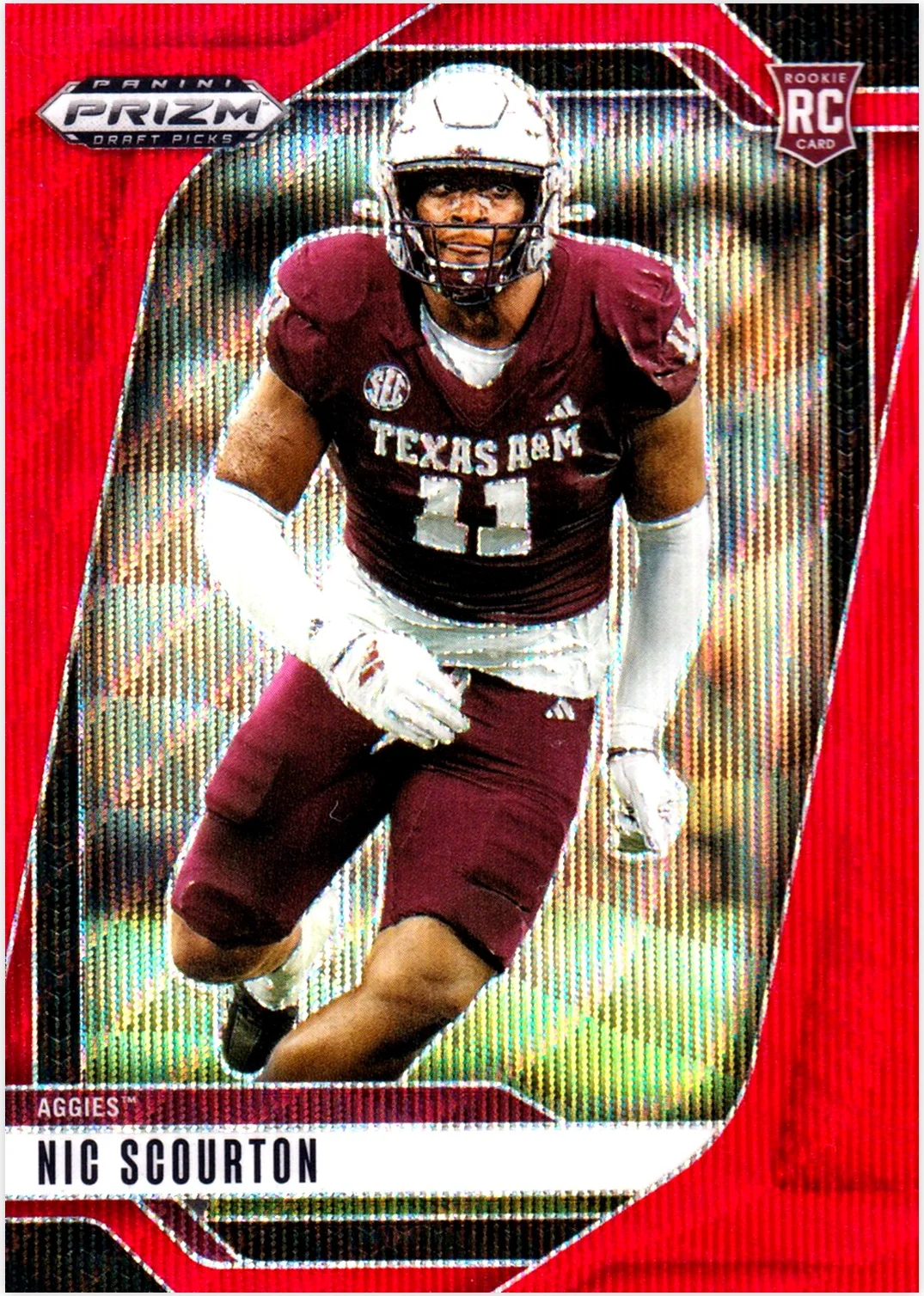 Nic Scourton 2025 Panini Prizm Draft Picks #131 Prizms Ruby Wave football card - Front