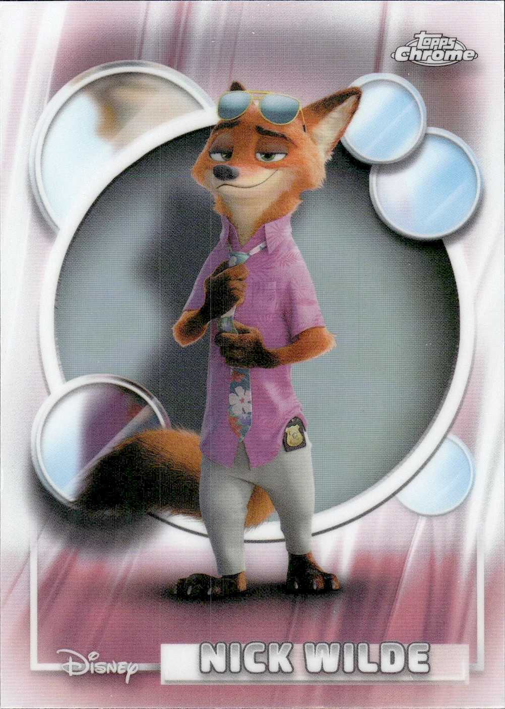 Nick Wilde #67 Prism Refractor 2026 Topps Chrome Disney trading card - Front