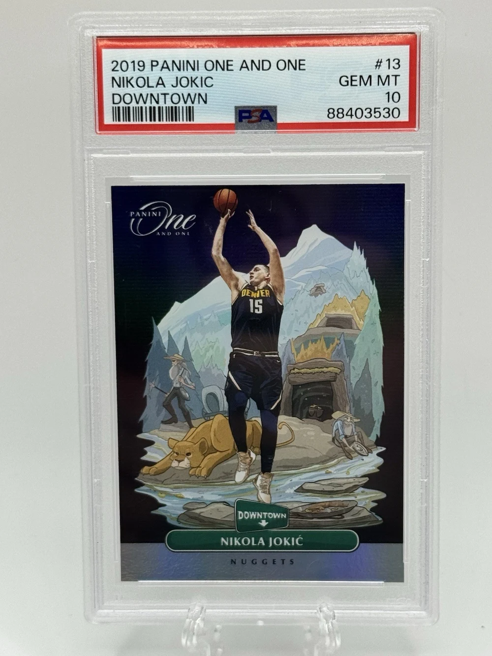 Nikola Jokic #13 2019-20 Panini One and One Basketball Downtown PSA 10 front