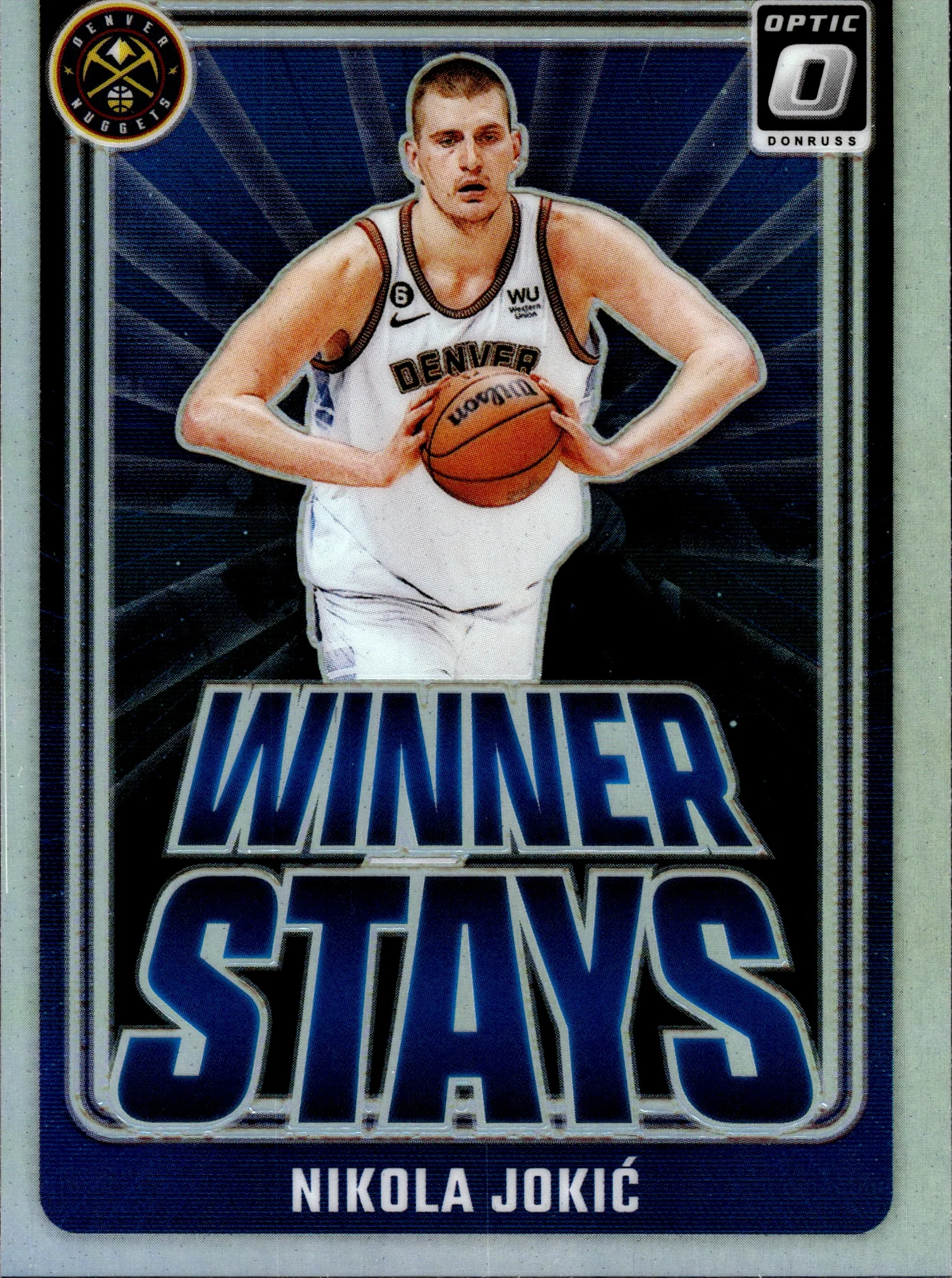 Nikola Jokic 2024-25 Donruss Optic #6 Winner Stays Holo basketball card - Front