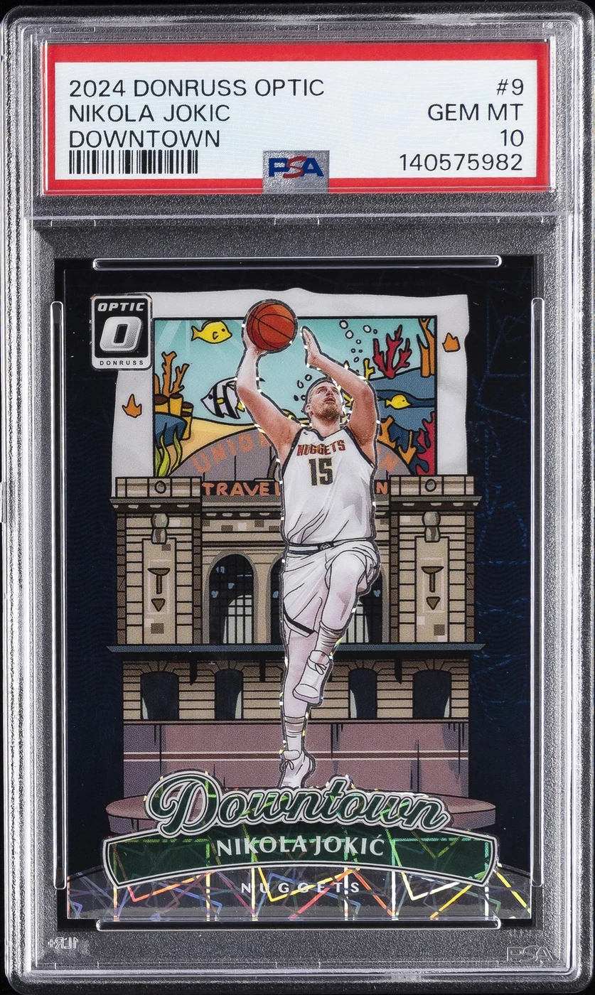 Nikola Jokic #9 2024-25 Donruss Optic Basketball Downtown PSA 10 front