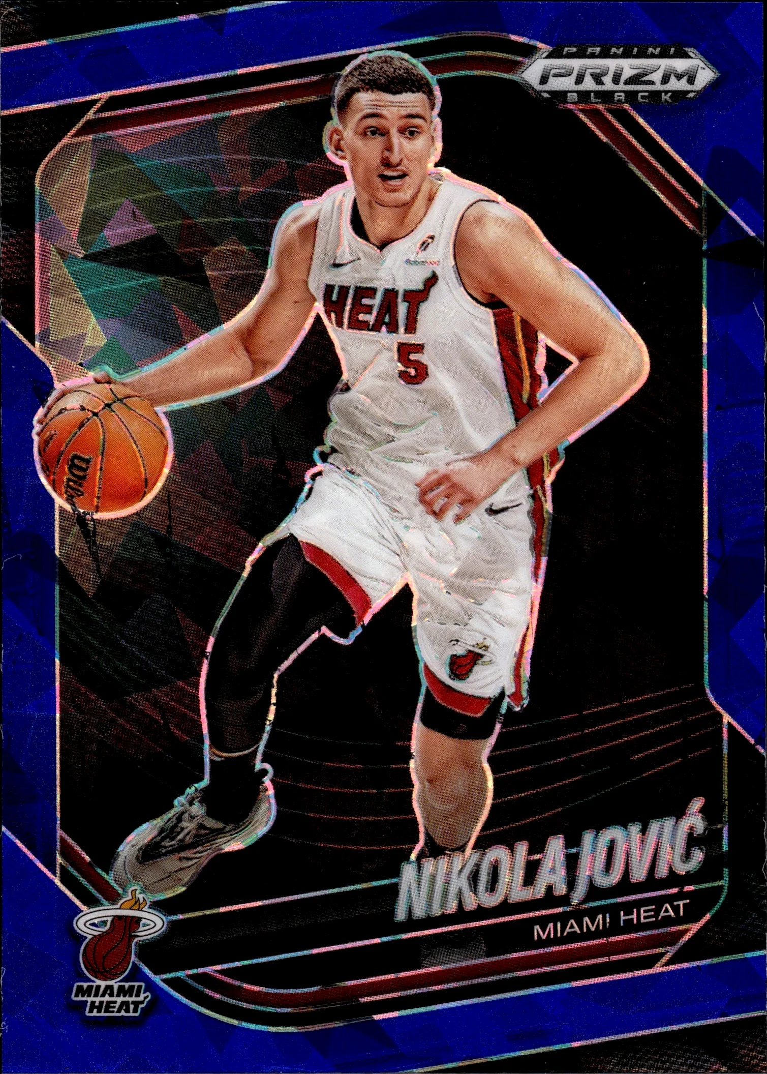 Nikola Jovic 2024-25 Panini Prizm Black #194 Blue Ice basketball card - Front