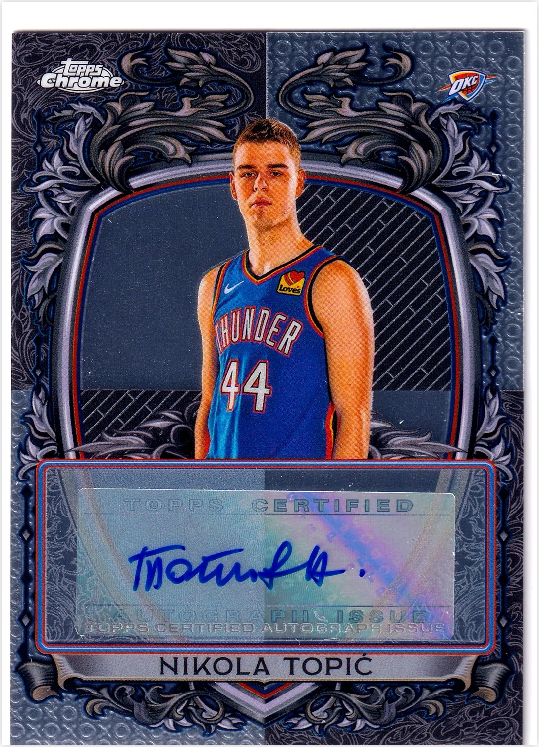 Nikola Topić 2025-26 Topps #ME-NT Marks of Excellence Gold Rainbow basketball card - Front