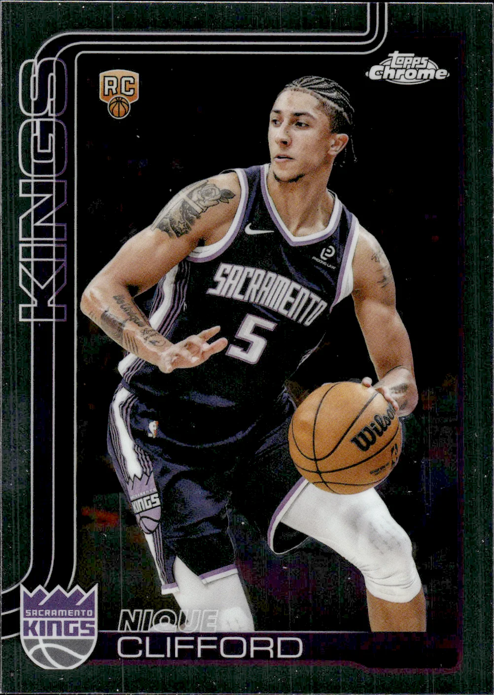Nique Clifford #174 Rookie Card 2025 Topps Chrome Update Basketball basketball rookie card - Front