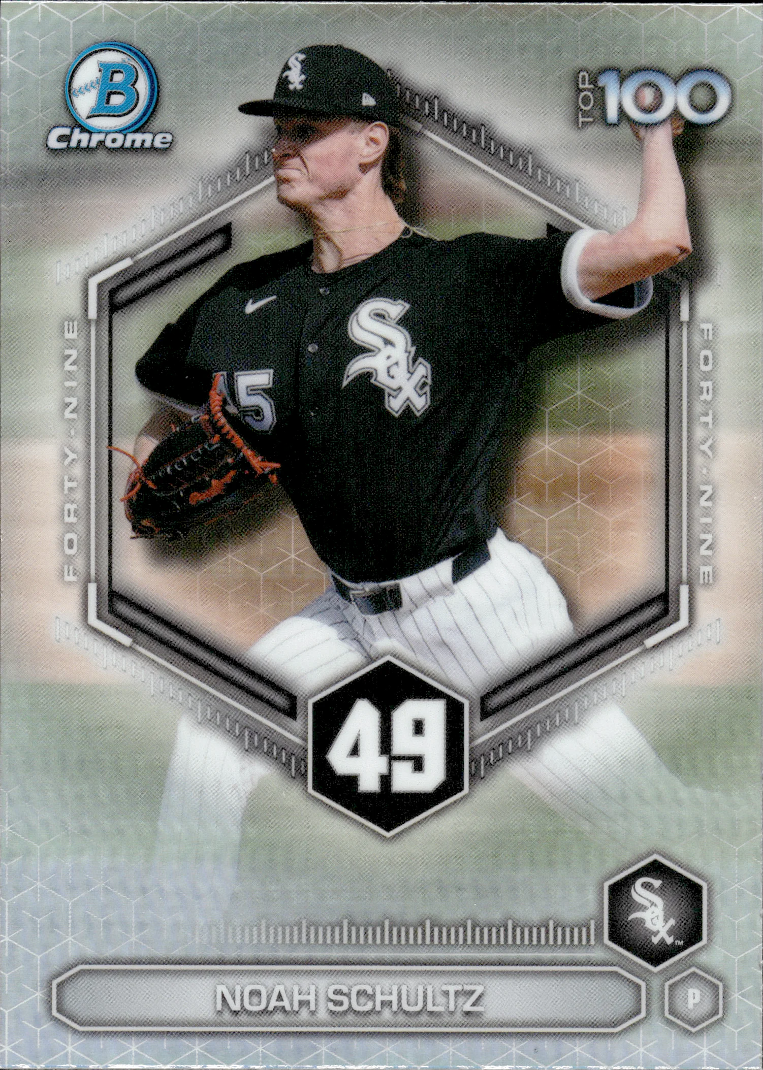 Noah Schultz #BTP-49 2026 Topps Bowman Chrome Baseball Top 100 baseball card - Front