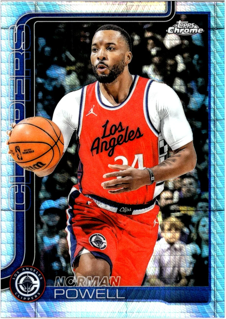 Norman Powell 2025-26 Topps Chrome #22 Prism Refractor basketball card - Front