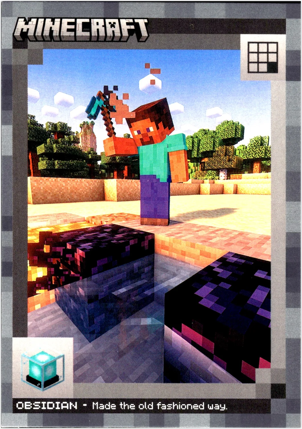 Obsidian 2024 Panini Minecraft #81 Stone trading card - Front