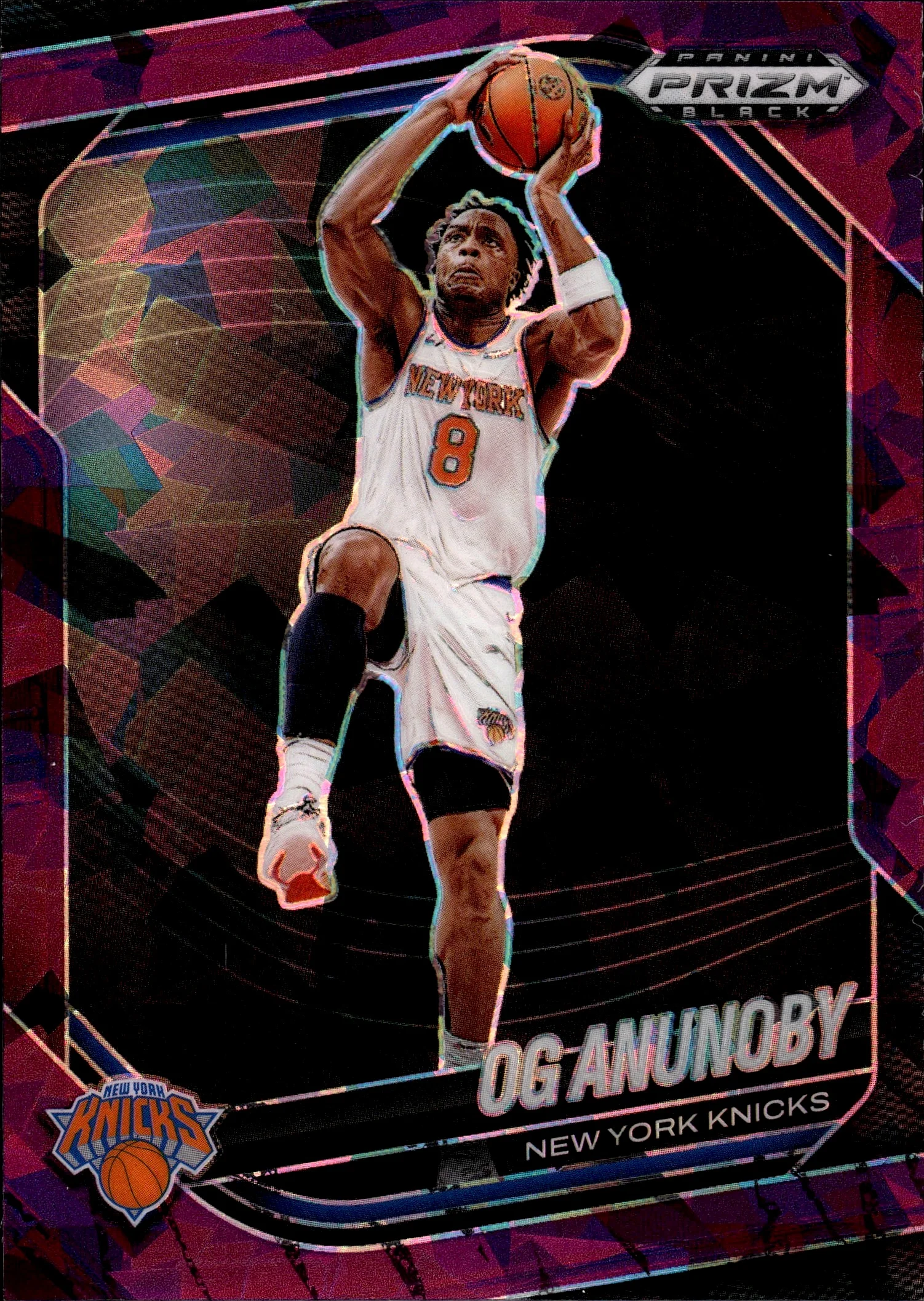 OG Anunoby 2024-25 Panini Prizm Black #111 Purple Ice basketball card - Front