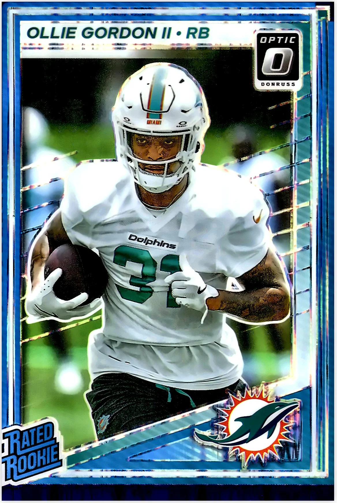 Ollie Gordon II 2025 Donruss Optic #218 Purple Shock football rookie card - Front