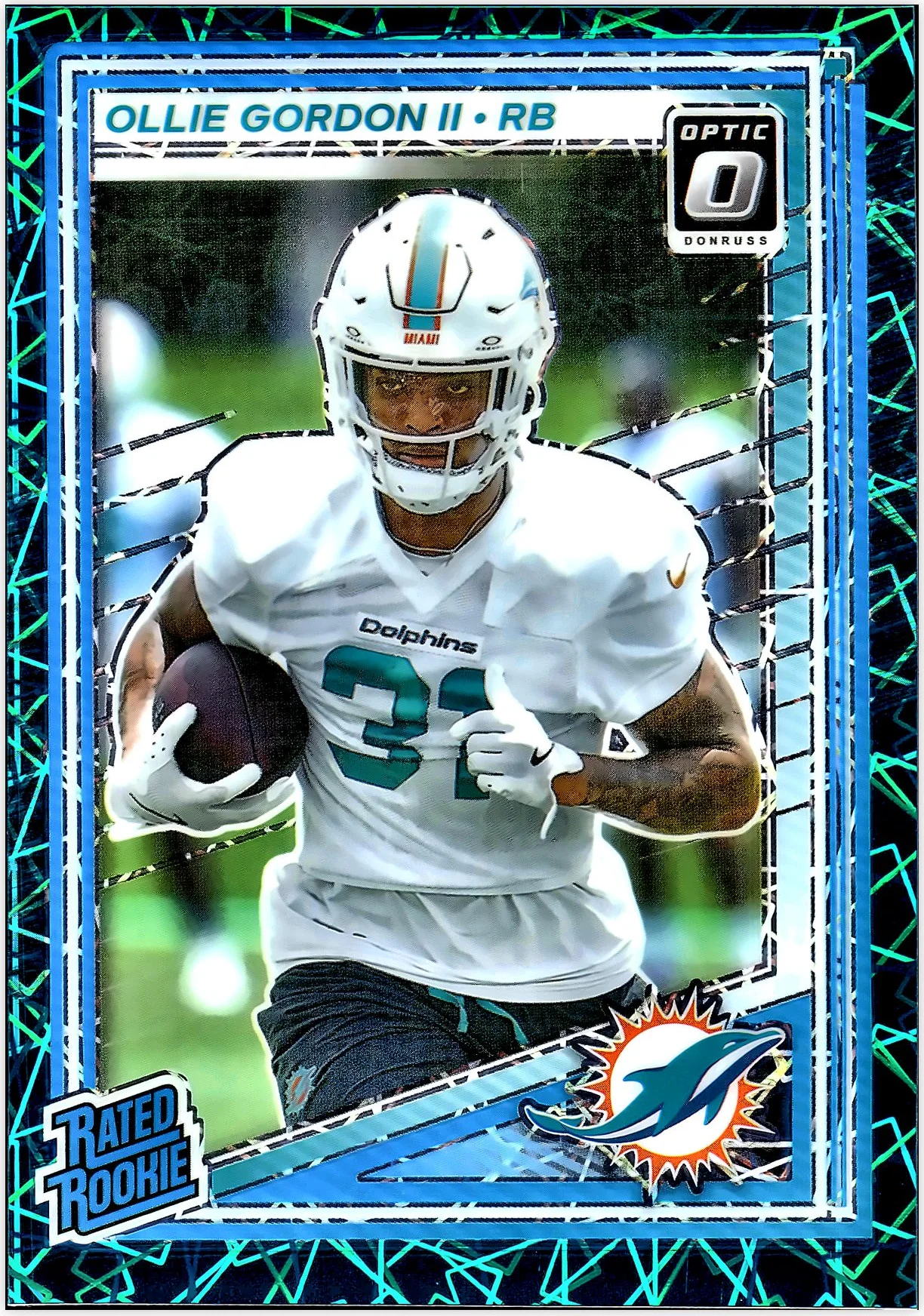 Ollie Gordon II 2025 Donruss Optic #218 Teal Velocity football rookie card - Front