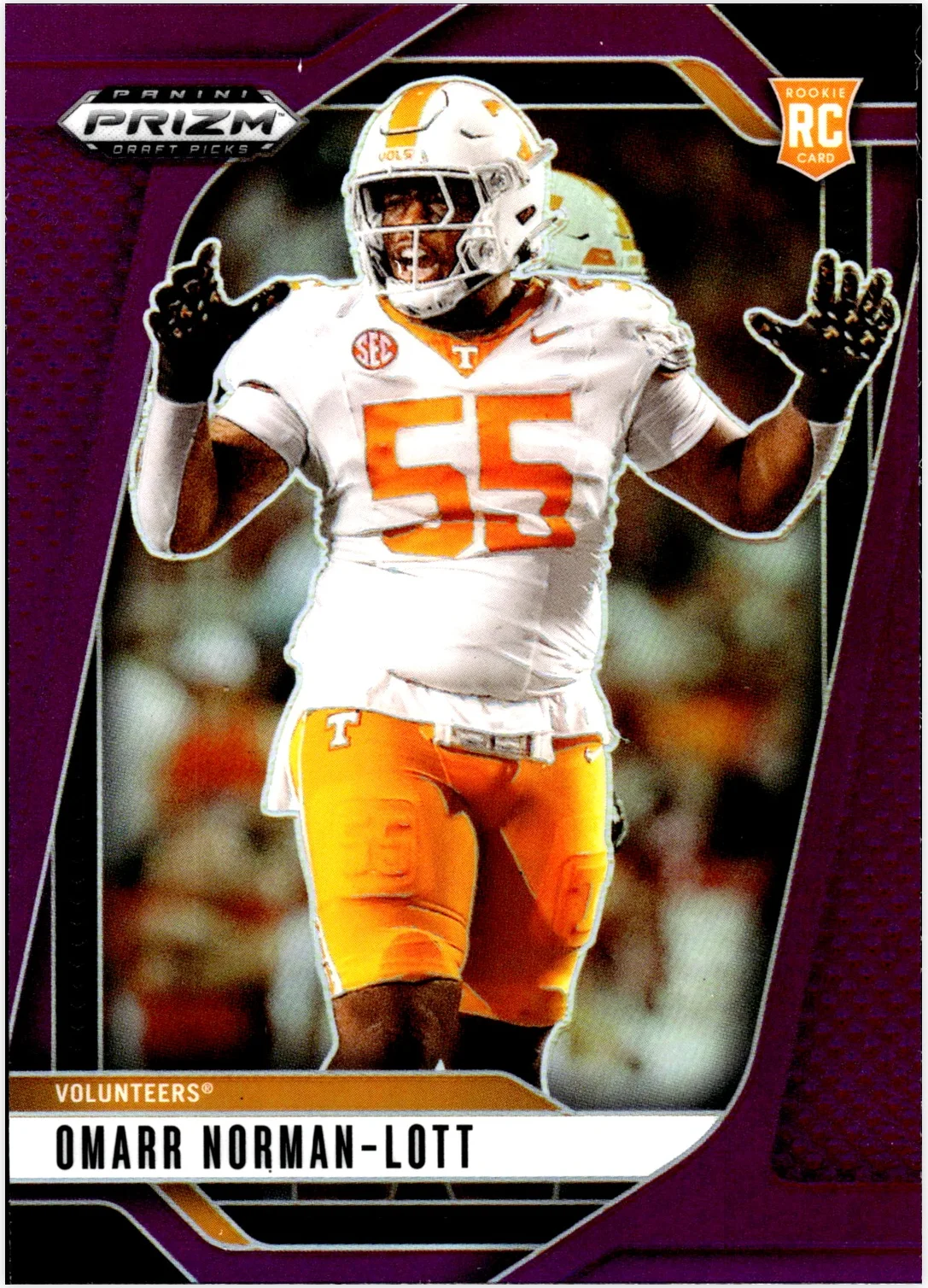 Omarr Norman-Lott Rookie Card 2025 Panini Prizm Draft Picks #120 Prizms Purple football rookie card - Front