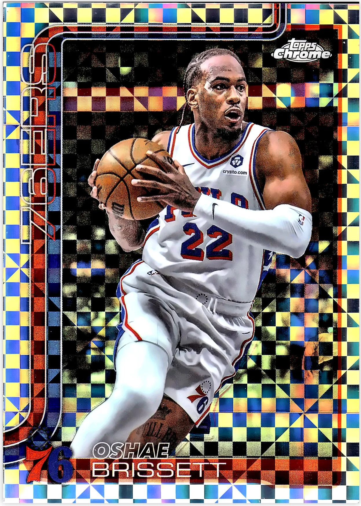 Oshae Brissett 2025-26 Topps Chrome #20 X-Fractor basketball card - Front