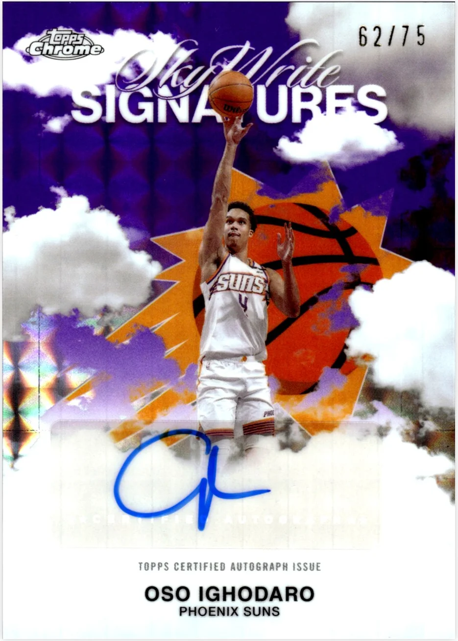 Oso Ighodaro 2025-26 Topps Chrome #SWS-OI Sky Write Signatures /75 basketball card - Front