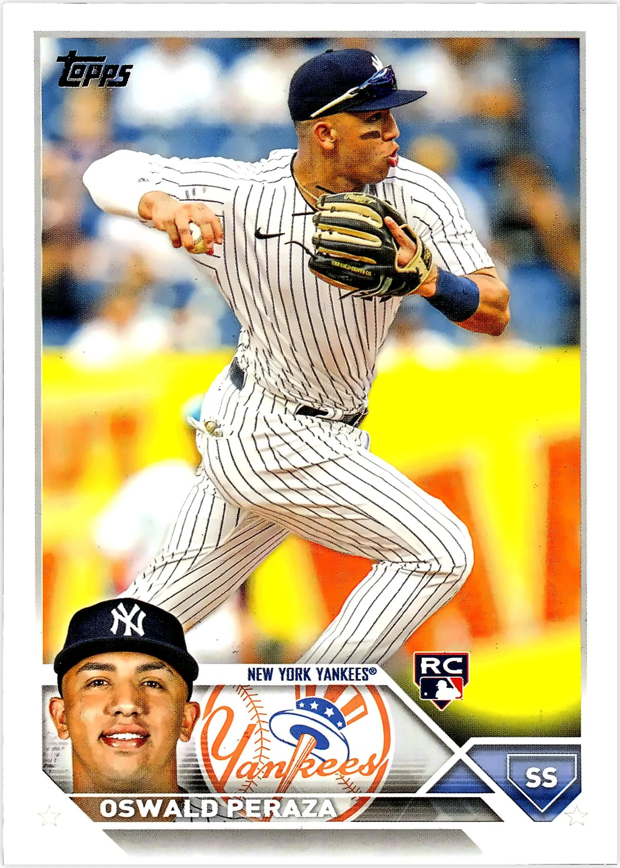 Oswald Peraza Rookie Card 2023 Topps #94 baseball rookie card - Front