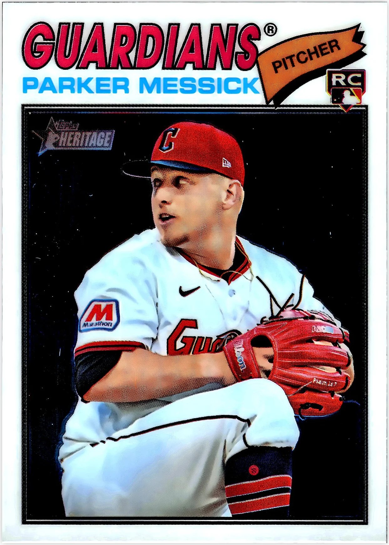 Parker Messick Rookie Card 2026 Topps Heritage #242 Chrome baseball rookie card - Front