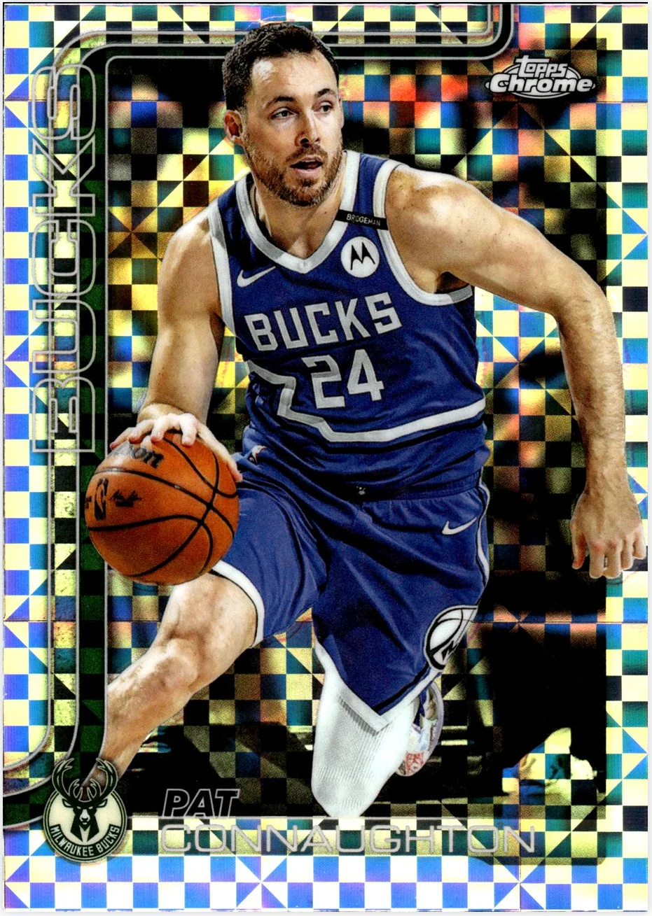 Pat Connaughton 2025-26 Topps Chrome #190 X-Fractor basketball card - Front