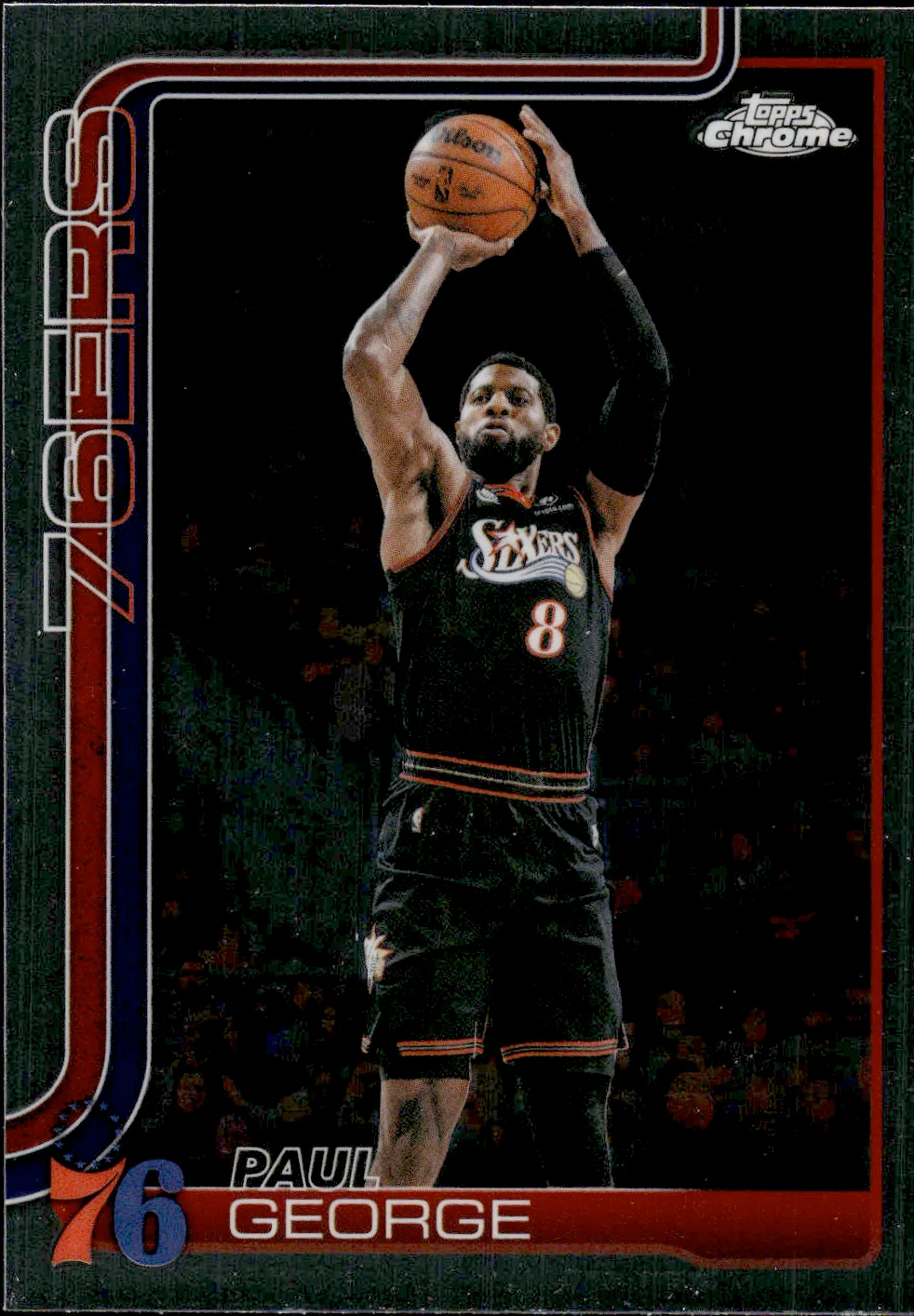 Paul George #77 2025 Topps Chrome Update Basketball basketball card - Front