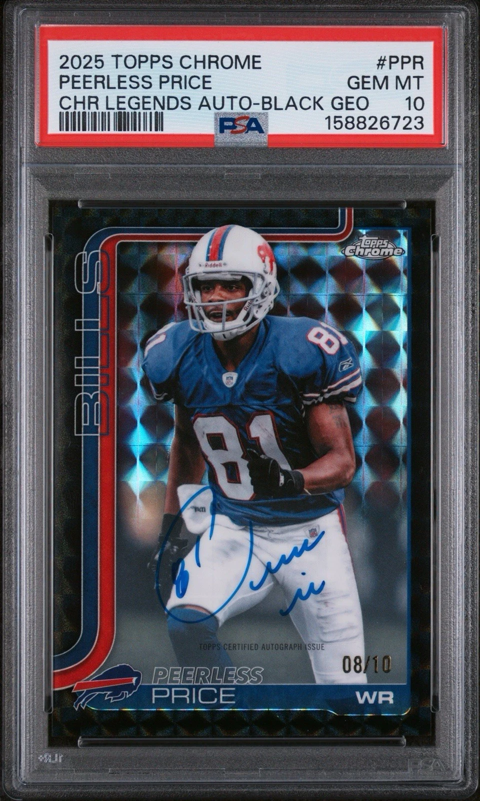 Peerless Price 2025 Topps Chrome Football card
