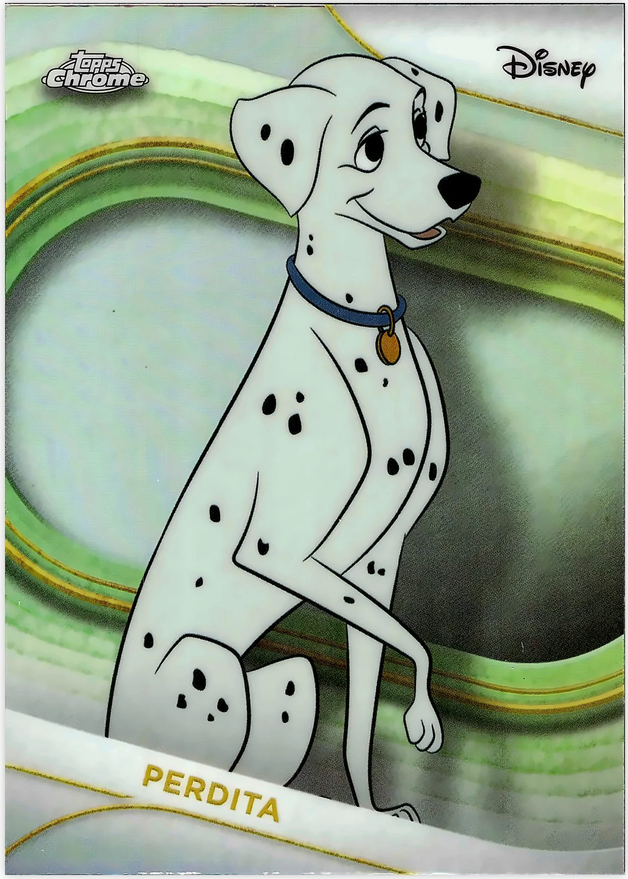 Perdita 2025 Topps Chrome Disney #102 Refractor trading card - Front