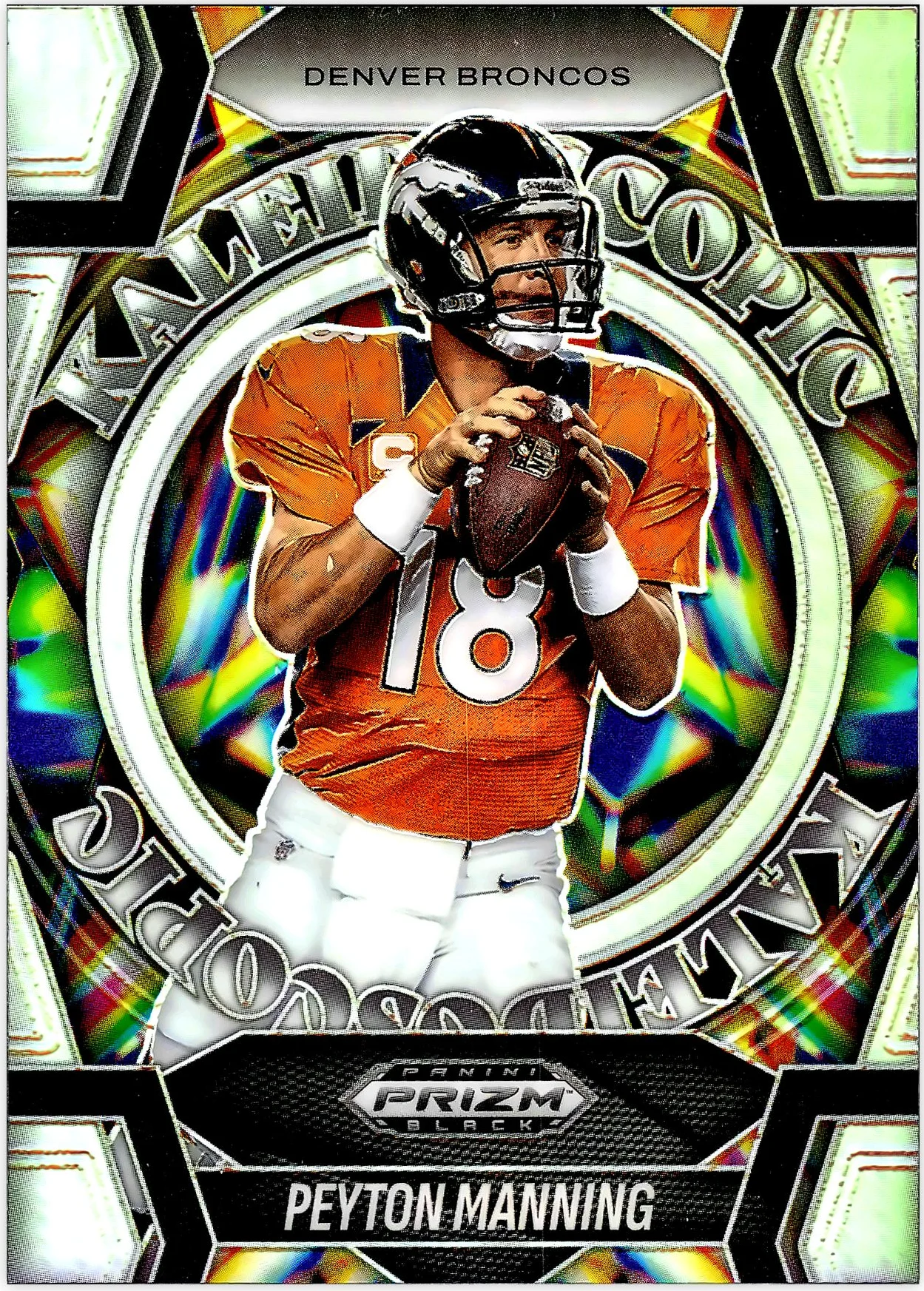 Peyton Manning 2025 Panini Prizm Black #71 Kaleidoscopic Silver football card - Front