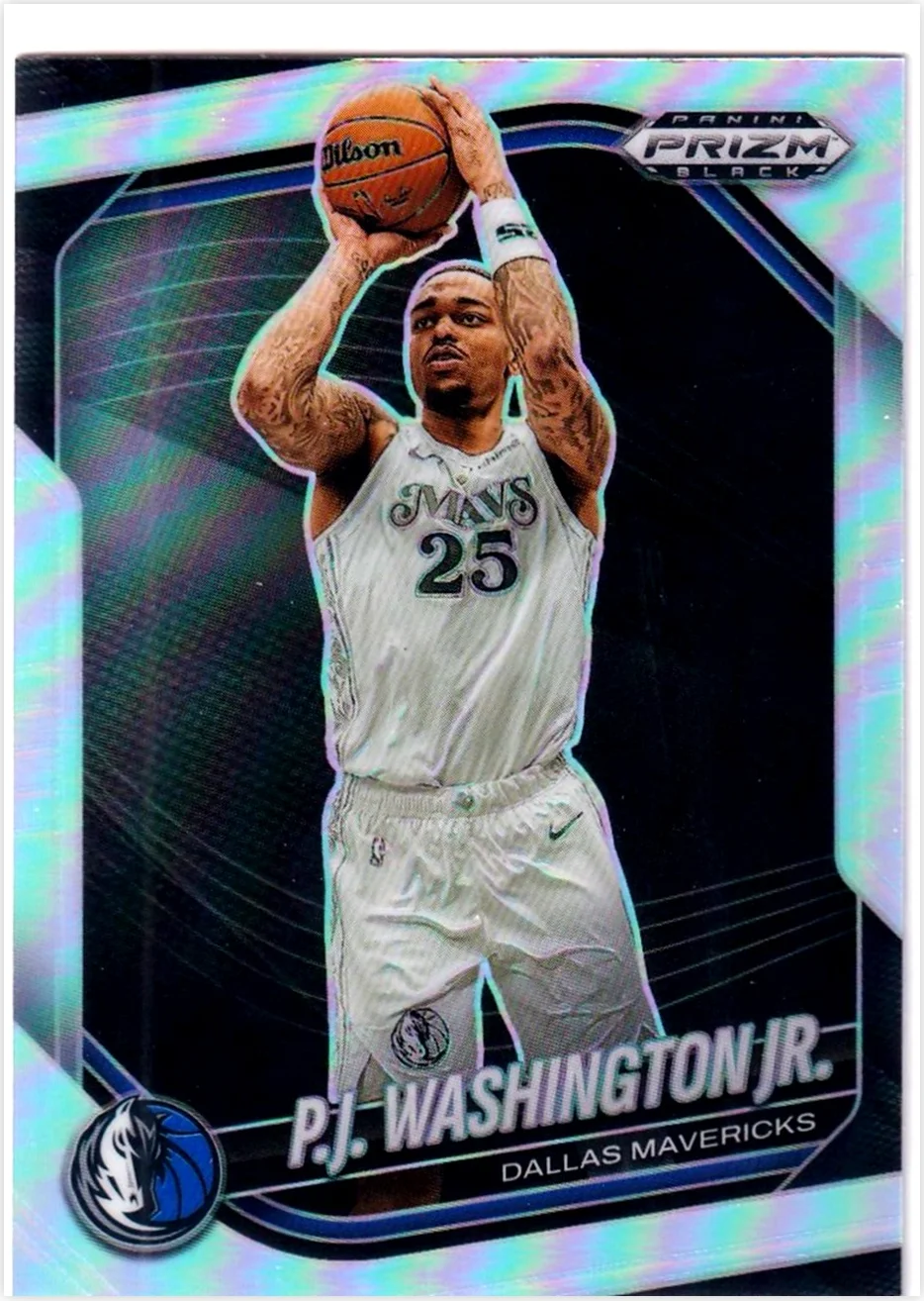 P.J. Washington Jr. 2024-25 Panini Prizm Black #38 Silver basketball card - Front
