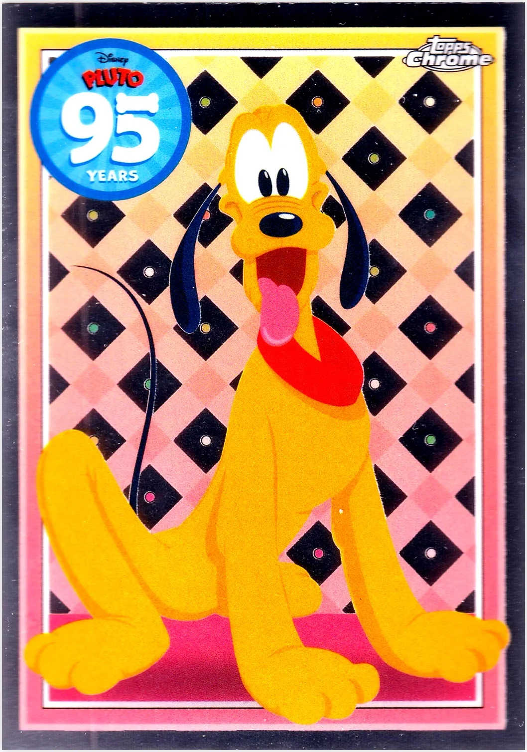 Pluto 2025 Topps Chrome Disney #PL-1 Pluto 95th Anniversary trading card - Front