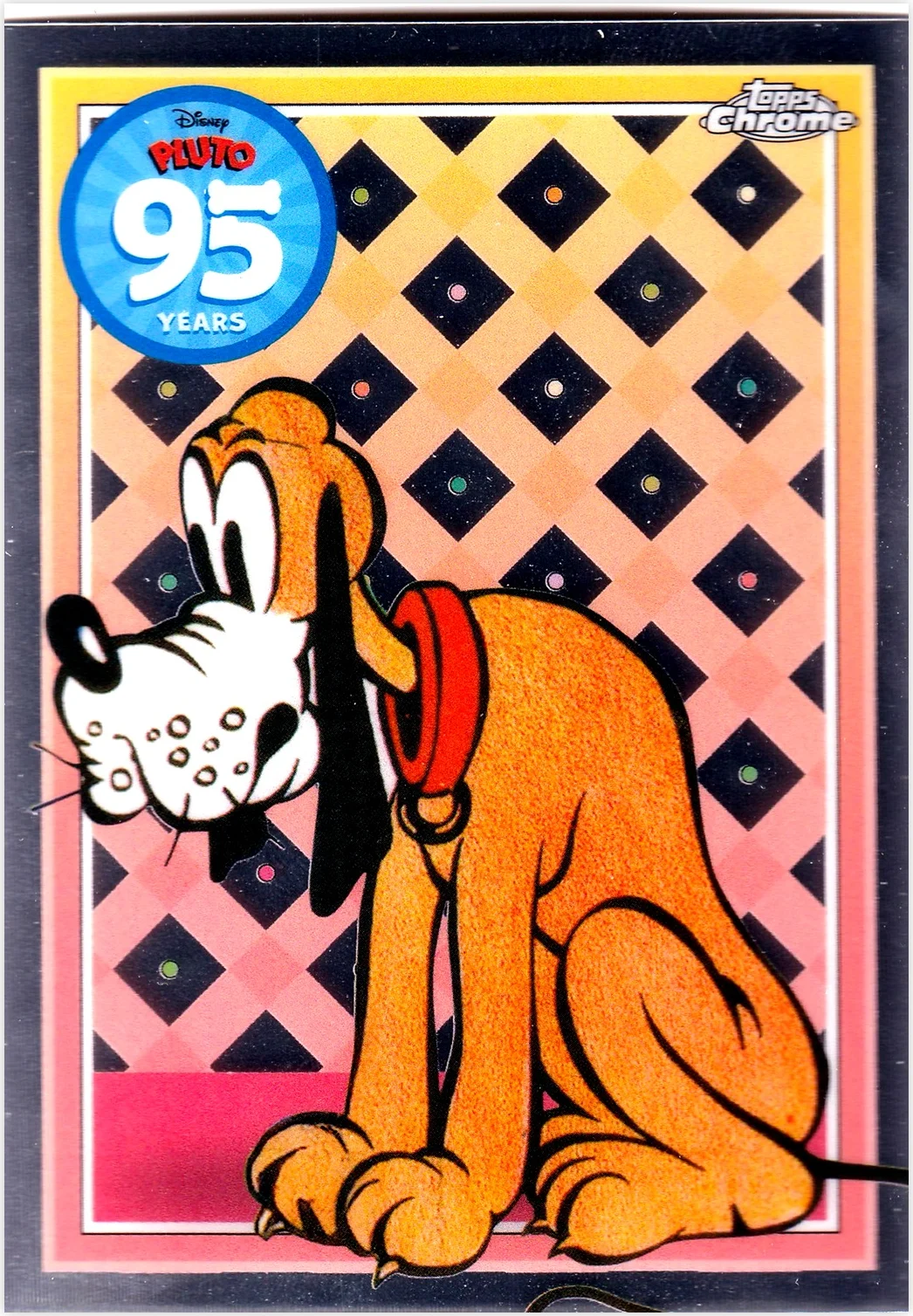 Pluto 2025 Topps Chrome Disney #PL-4 Pluto 95th Anniversary trading card - Front
