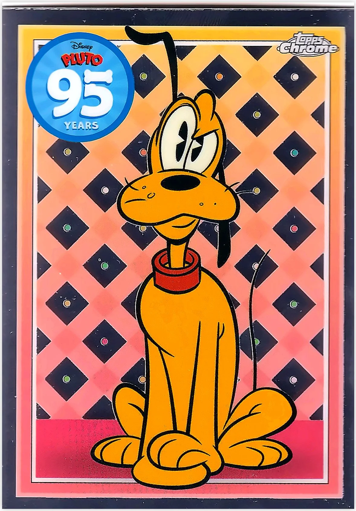 Pluto 2025 Topps Chrome Disney #PL-6 Pluto 95th Anniversary trading card - Front