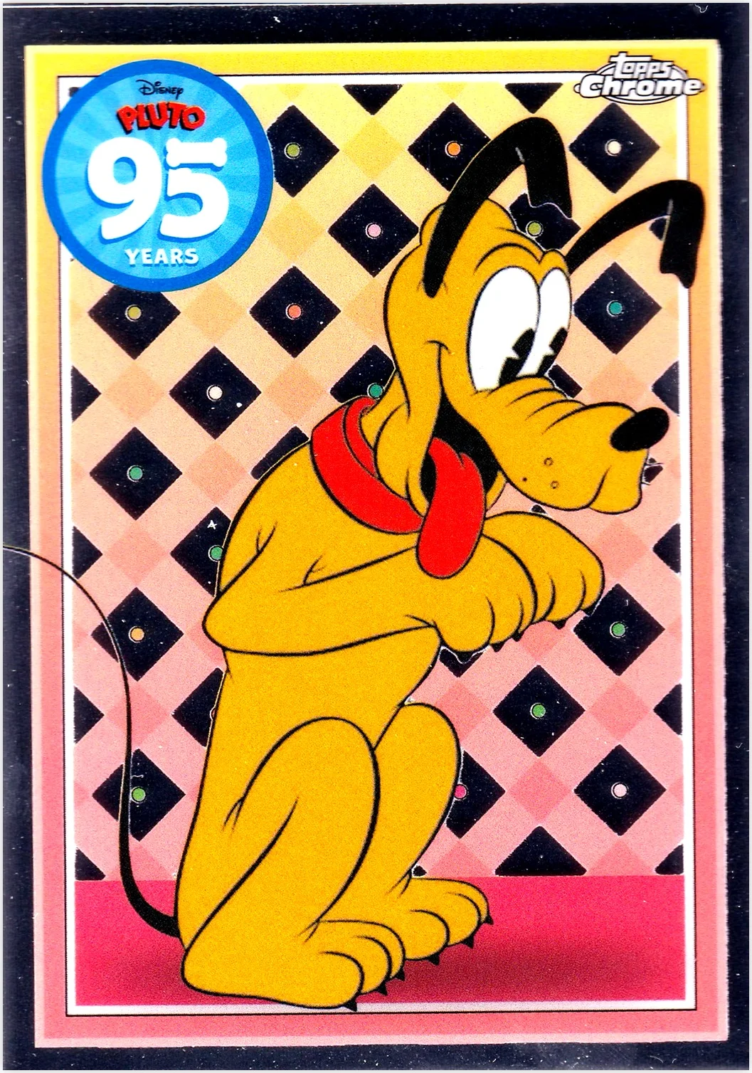 Pluto 2025 Topps Chrome Disney #PL-9 Pluto 95th Anniversary trading card - Front