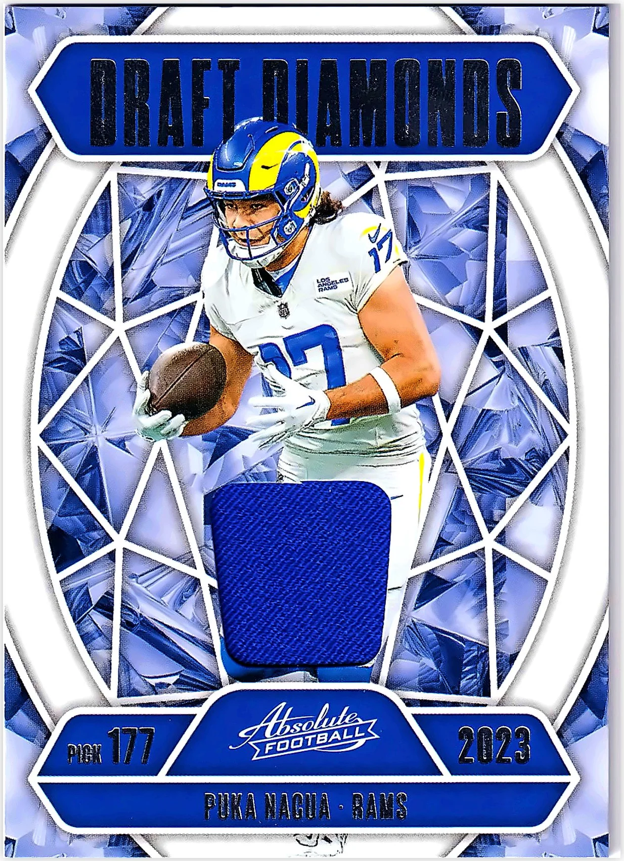 Puka Nacua 2025 Panini Absolute #DDJ-PNA Draft Diamonds Jersey football card - Front