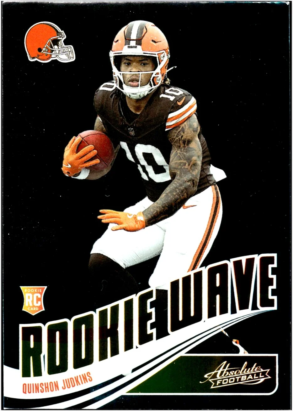 Quinshon Judkins 2025 Panini Absolute #RW-QJS Rookie Wave football card - Front