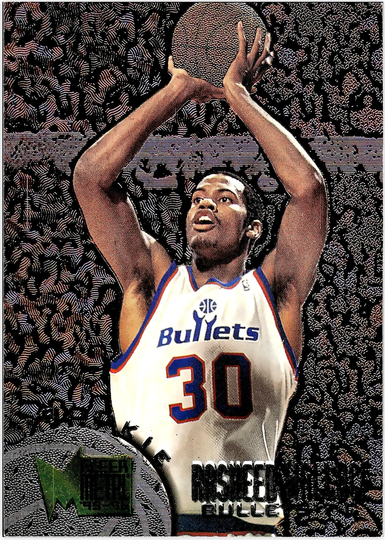 Rasheed Wallace 1995-96 Metal #208 basketball rookie card - Front