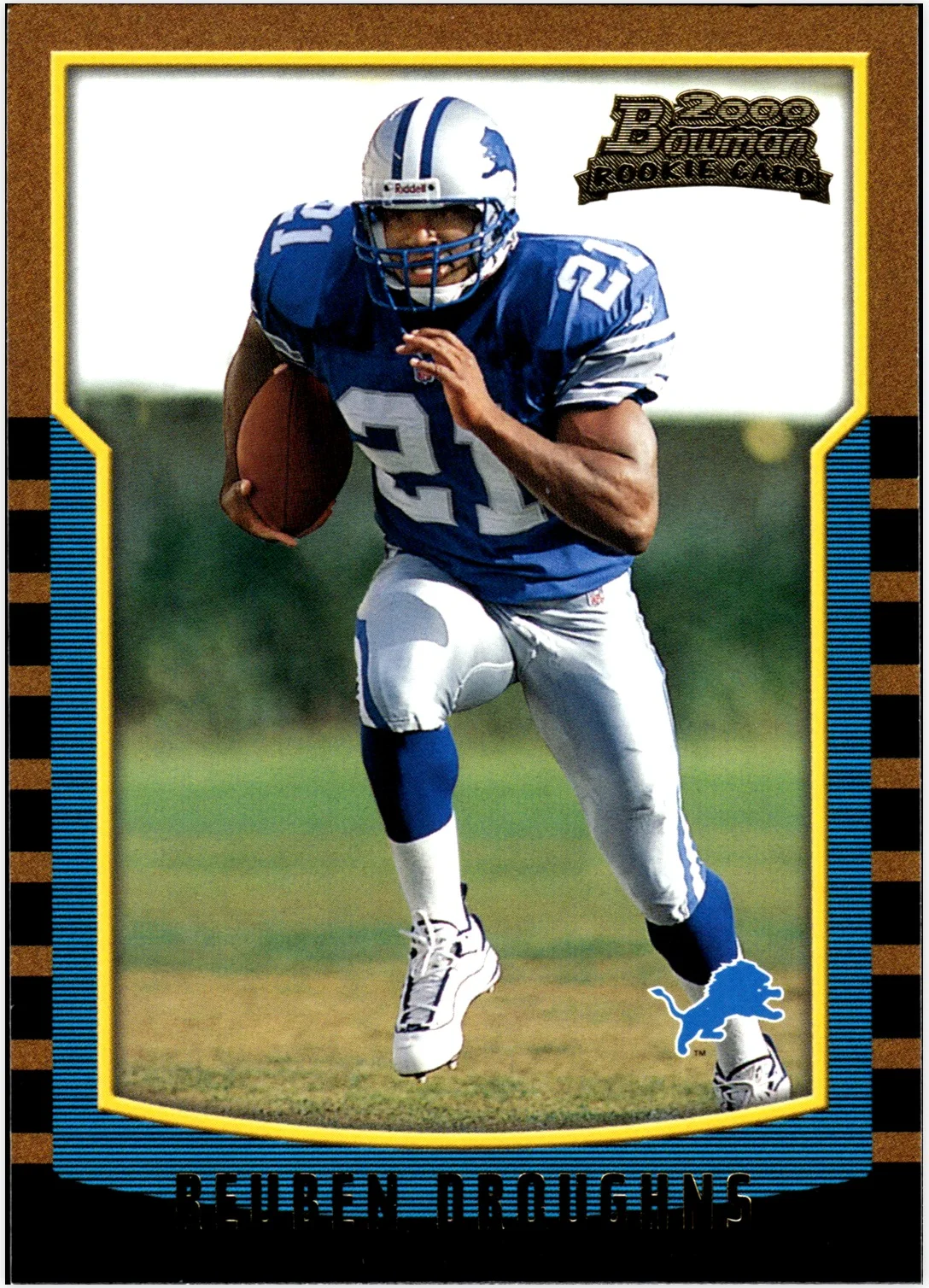 Reuben Droughns Rookie Card 2000 Bowman #189 football rookie card - Front