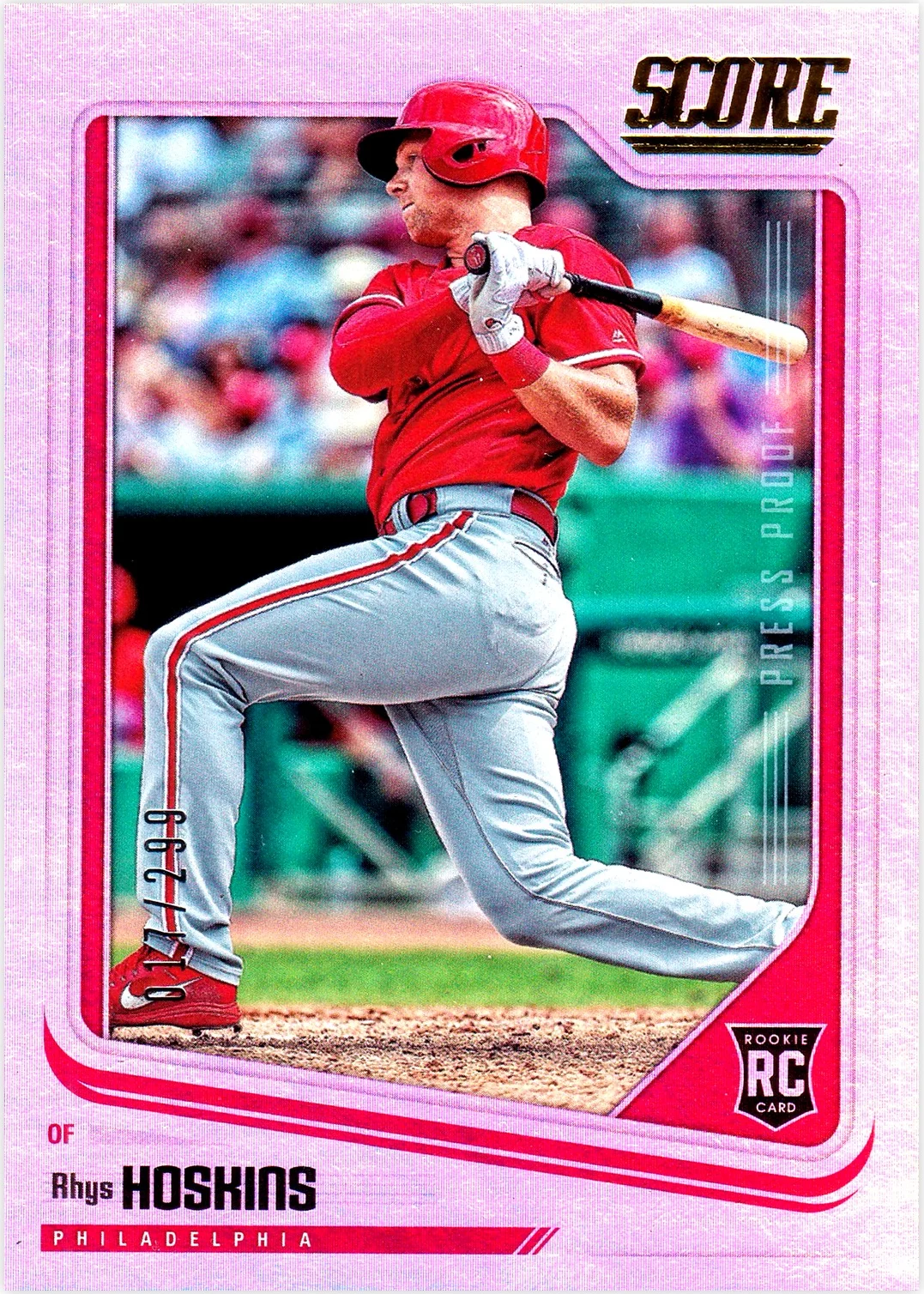 Rhys Hoskins 2018 Panini Chronicles #23 Score baseball card - Front