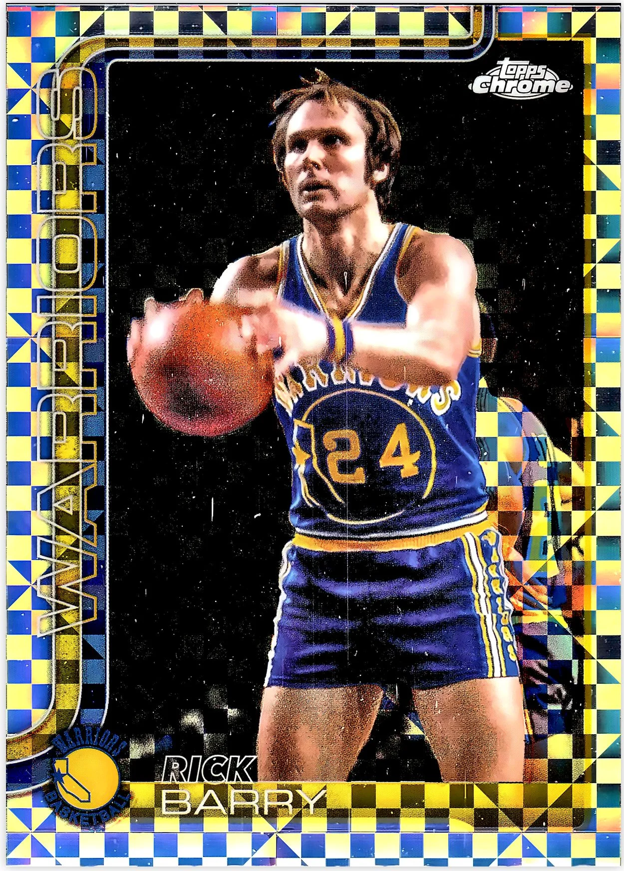 Rick Barry 2025-26 Topps Chrome #249 X-Fractor basketball card - Front