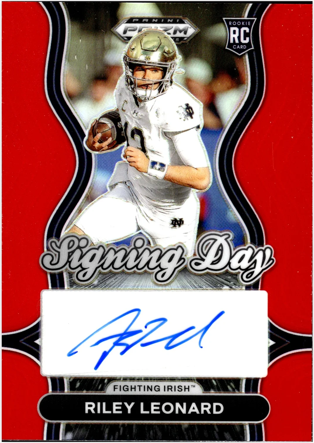 Riley Leonard 2025 Panini Prizm Draft Picks #SD-RLD Red #/399 football card - Front