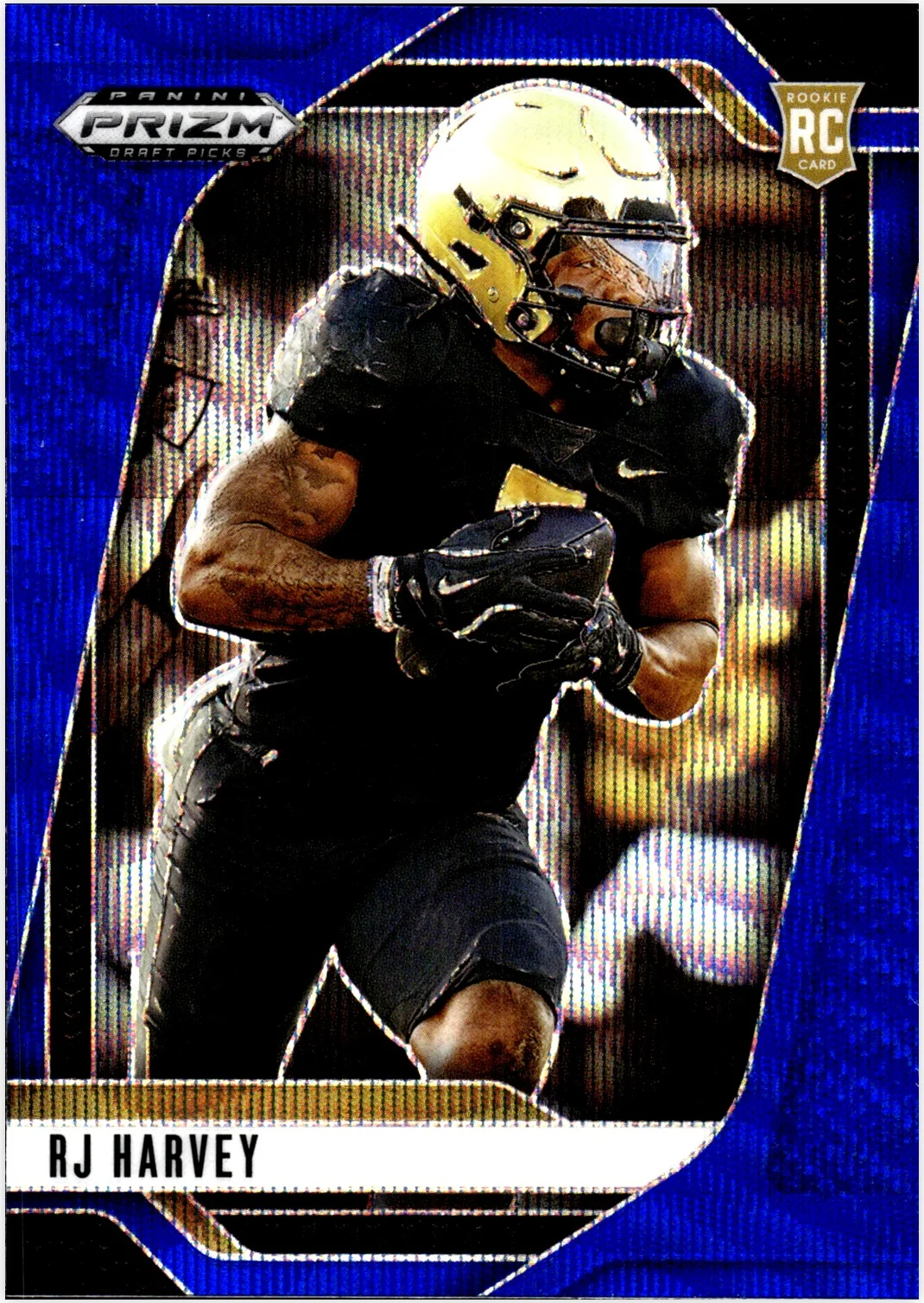 RJ Harvey Rookie Card 2025 Panini Prizm Draft Picks #135 Prizms Blue Wave football rookie card - Front