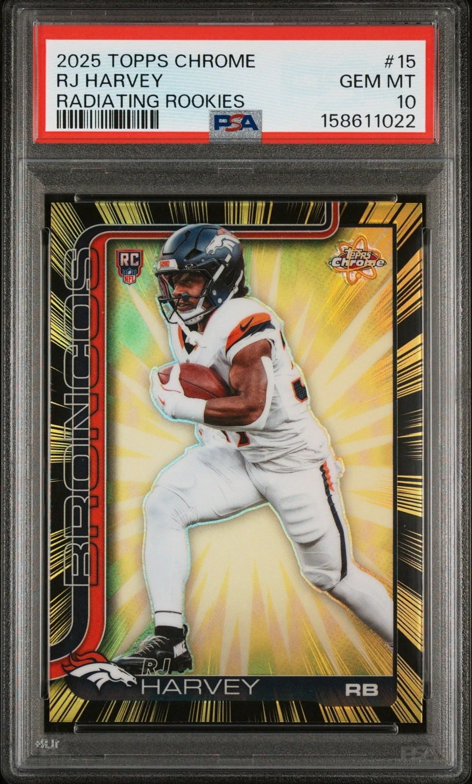 RJ Harvey 2025 Topps Chrome Football card