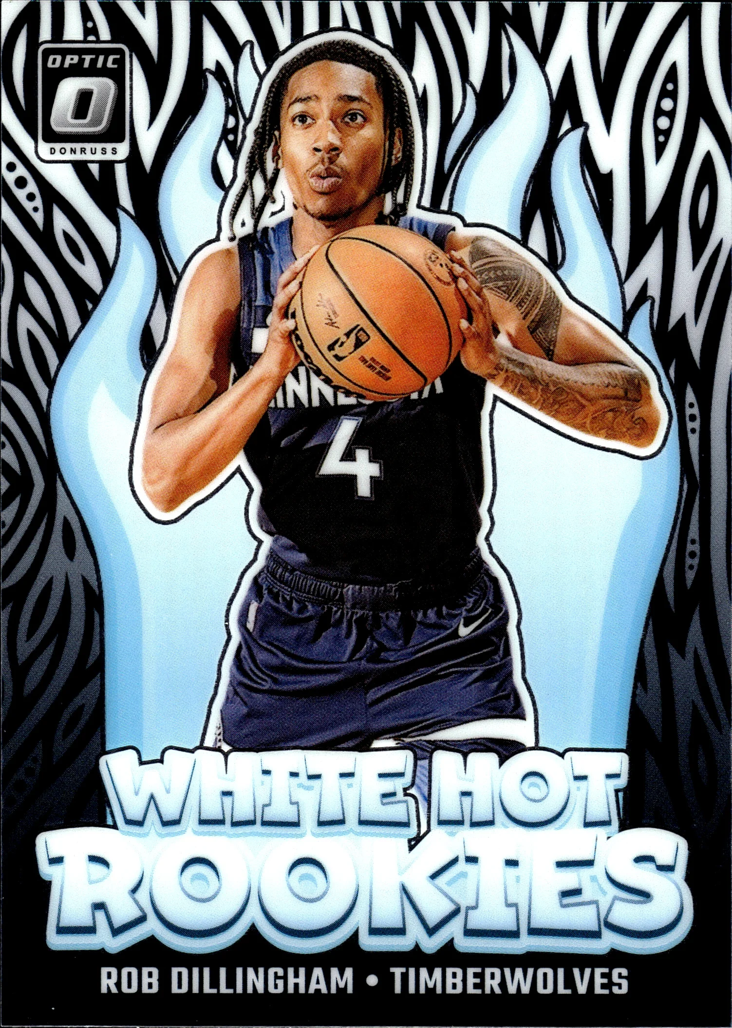 Rob Dillingham 2024-25 Donruss Optic #8 White Hot Rookies basketball card - Front