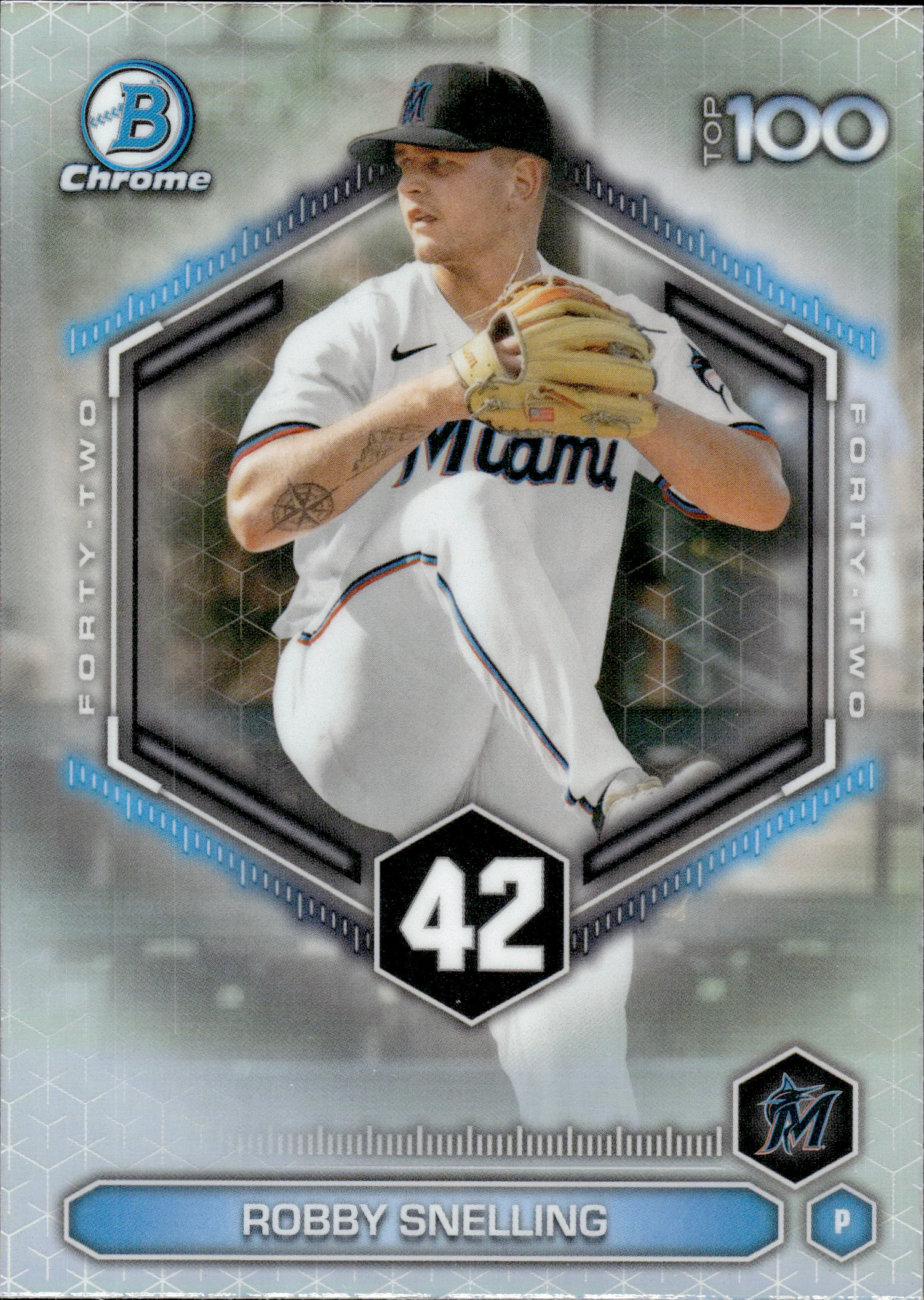 Robby Snelling #BTP-42 2026 Topps Bowman Chrome Baseball Top 100 baseball card - Front